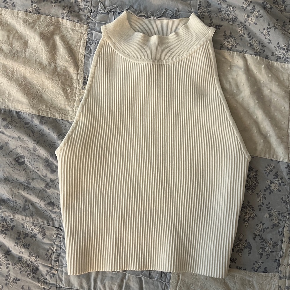 Babaton Sculpt Knit Mock Neck Cropped Tank Top